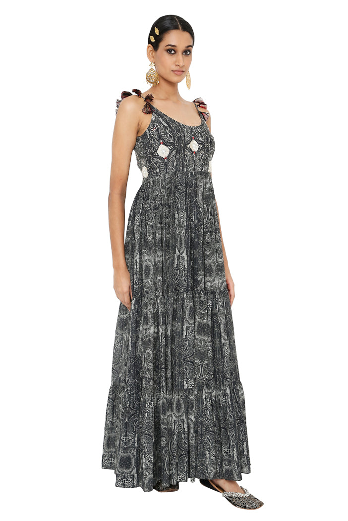 Nadira Printed Georgette Embroidered Anarkali With Churidar
