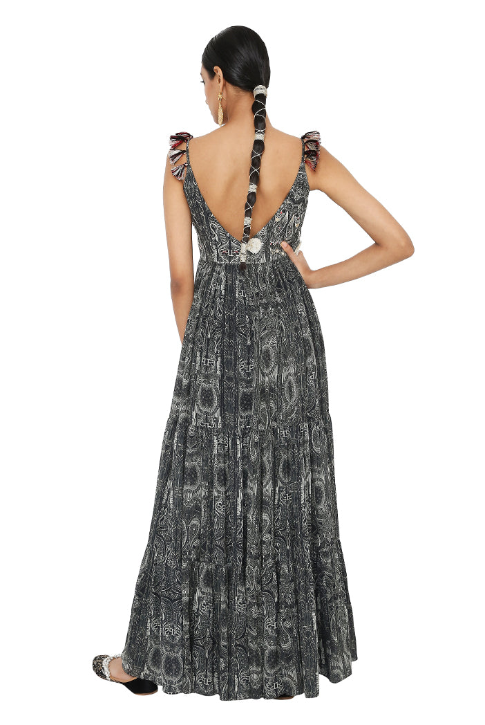 Nadira Printed Georgette Embroidered Anarkali With Churidar