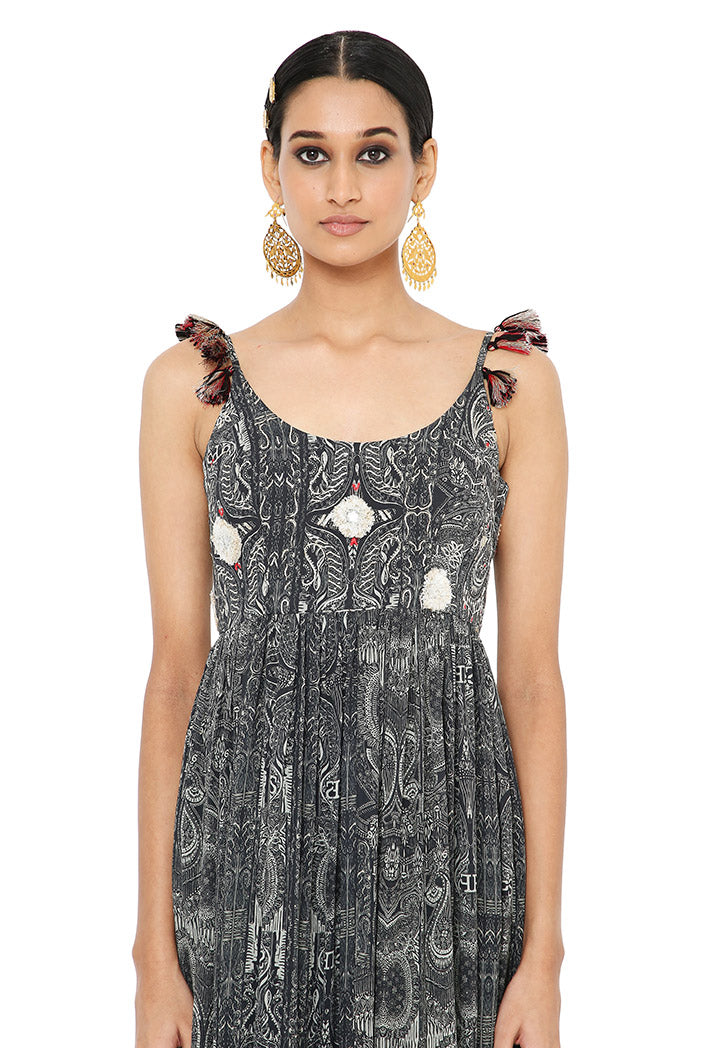 Nadira Printed Georgette Embroidered Anarkali With Churidar