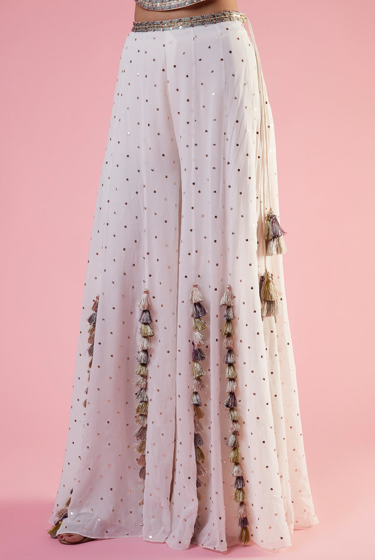 Off White Embroidered Choli And Sharara