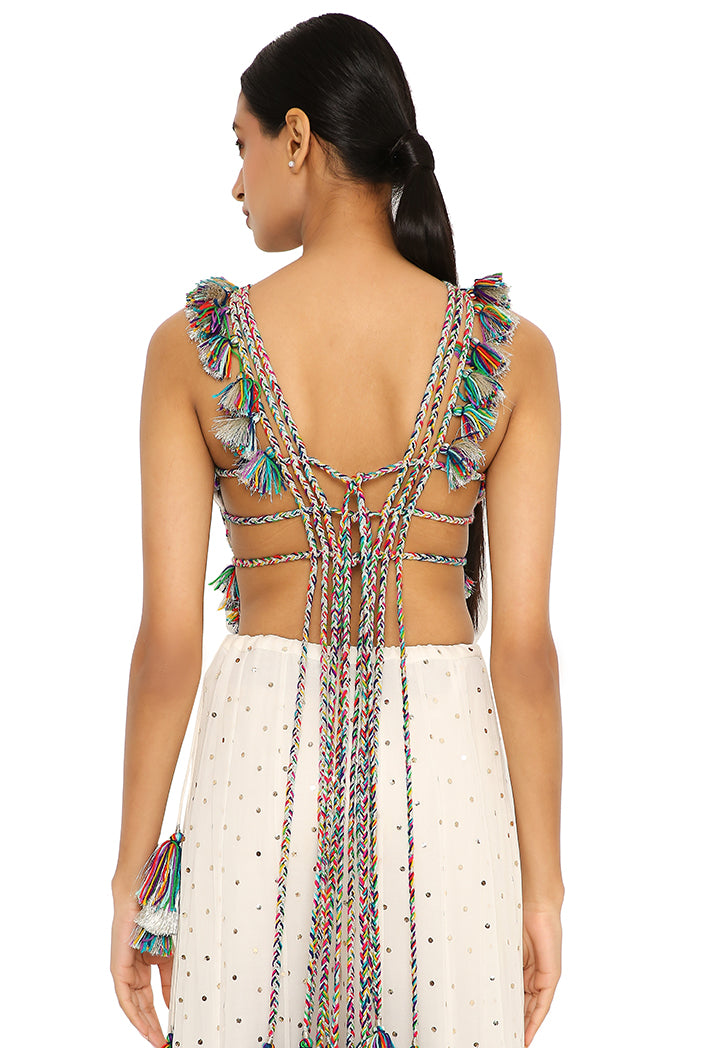 Karida Off White Georgette Embroidered Choli With Georgette Sharara