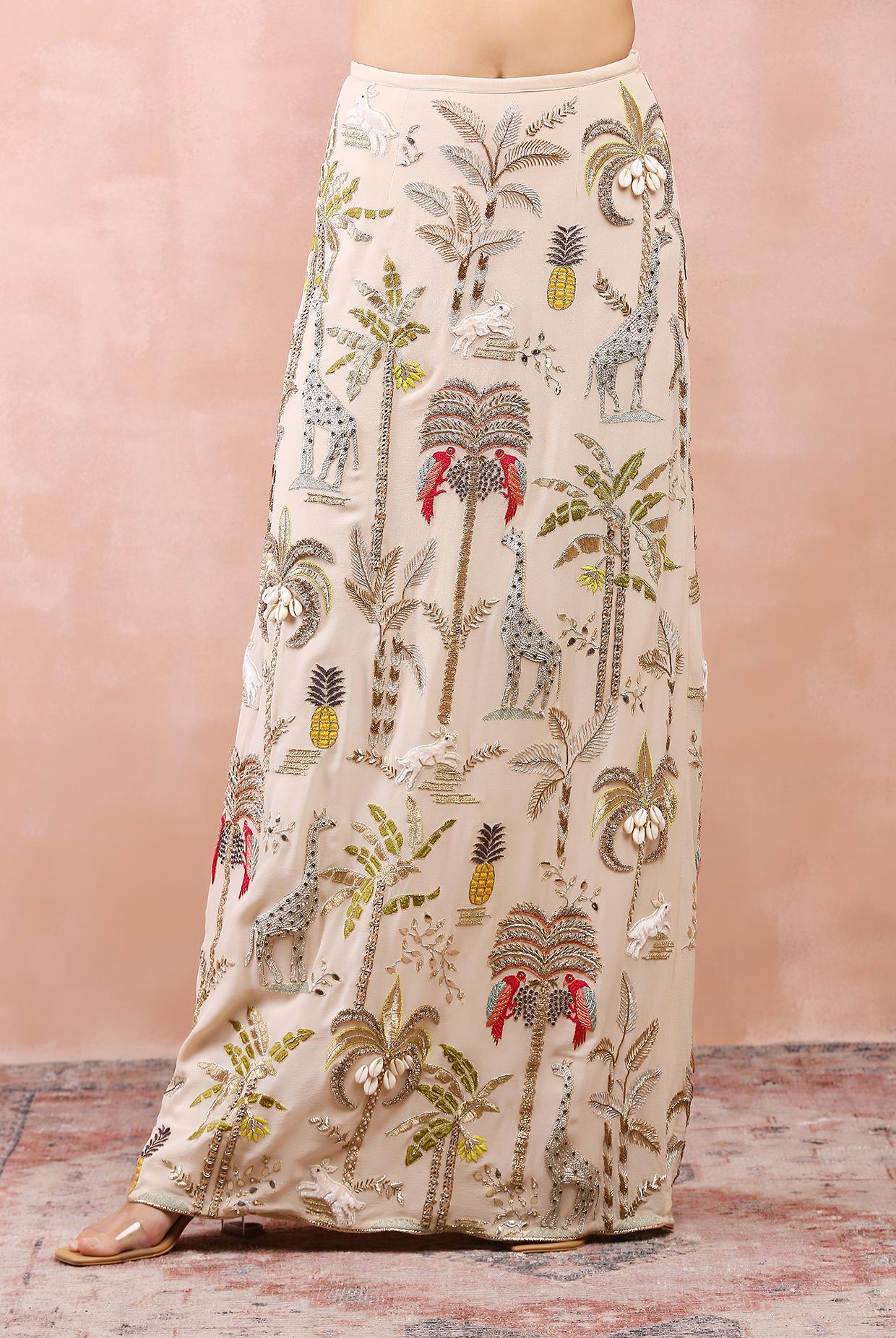 Stone Embroidered Choli And Skirt