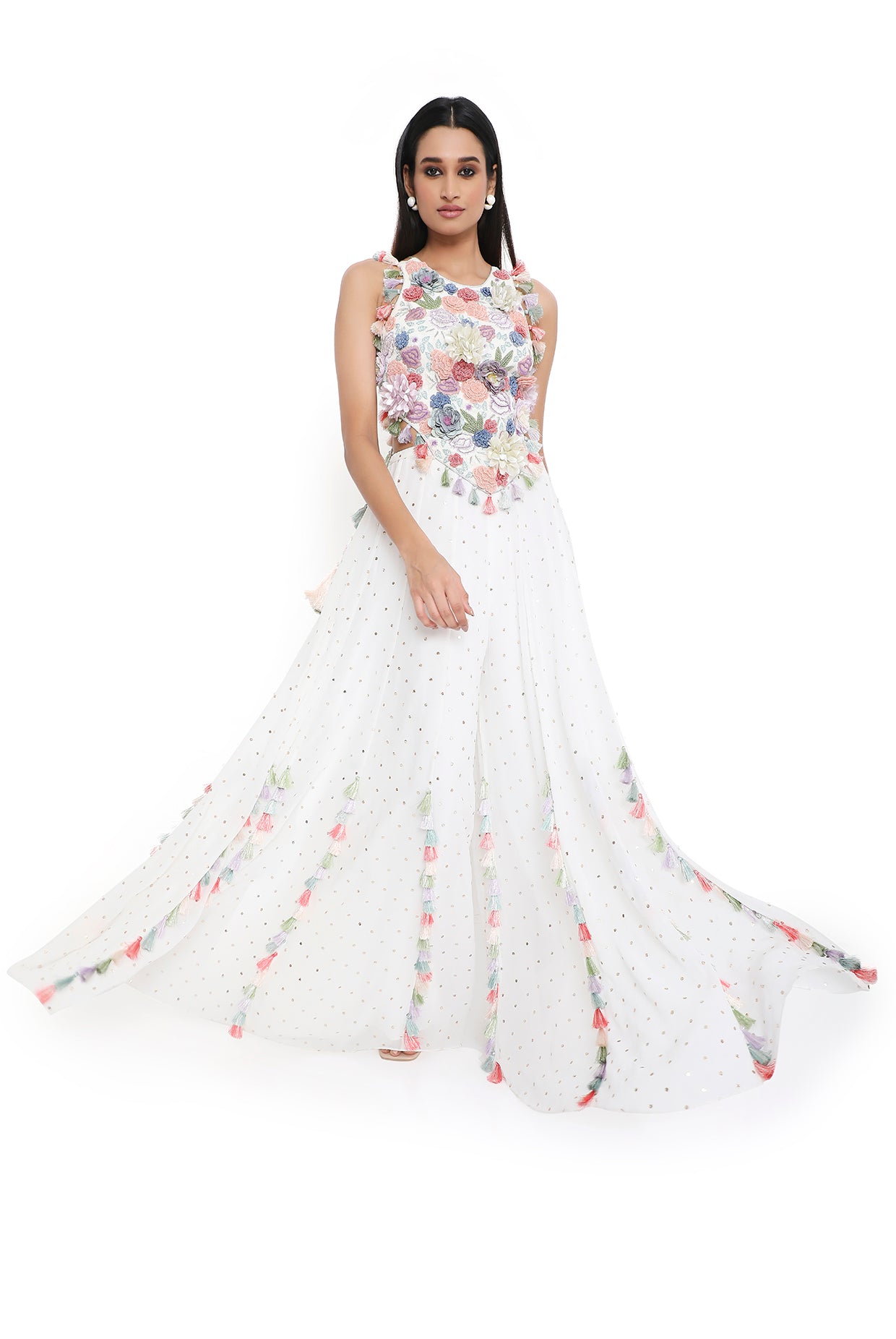 Myza  Off White Embroidered Choli With Sharara
