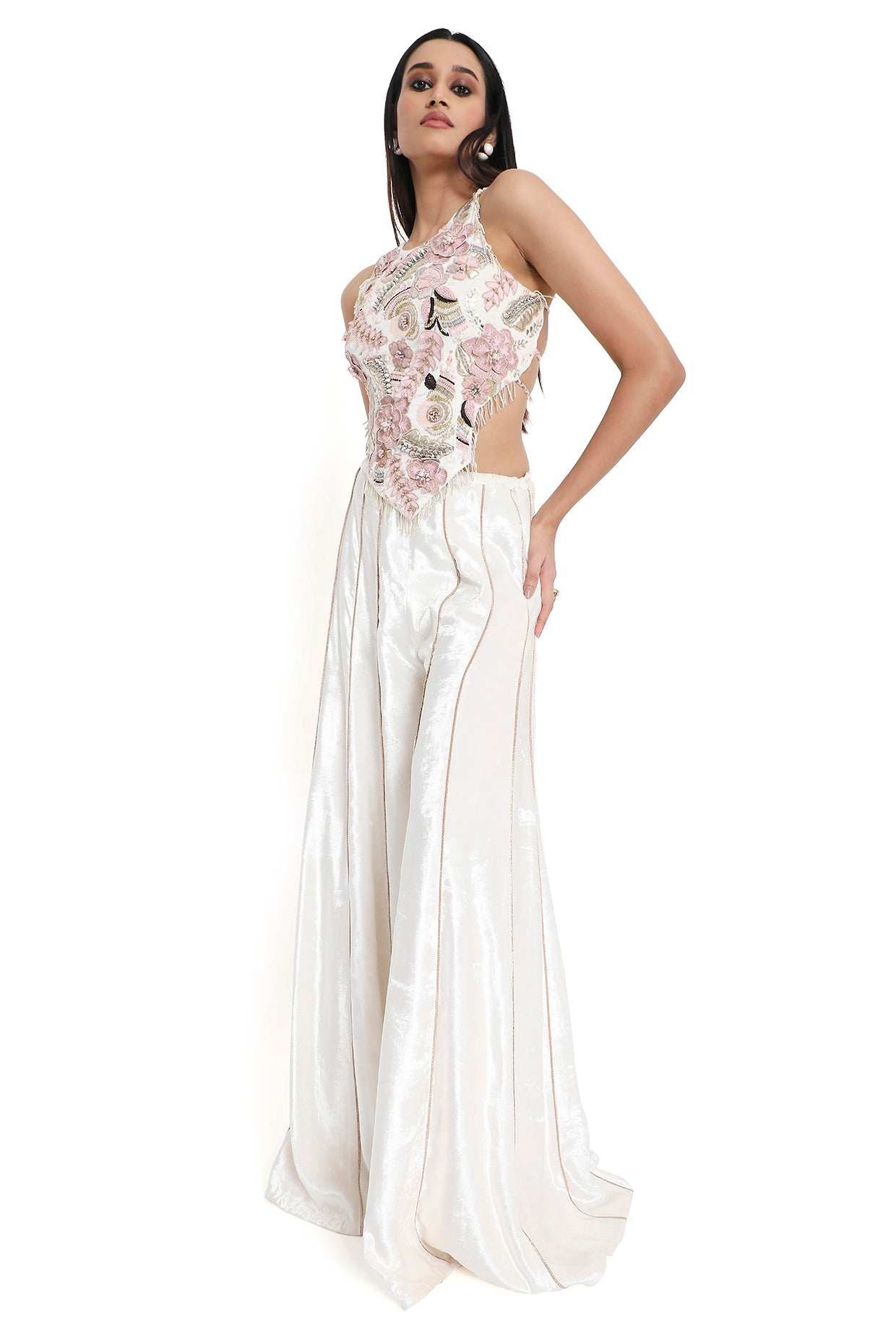 Bria Off White Embroidered Choli And Sharara