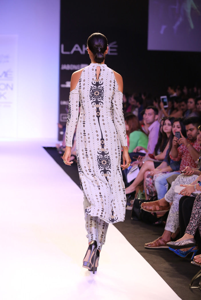 Mariam Pale Blue Printed Kurta with Printed Silkmul Churidar