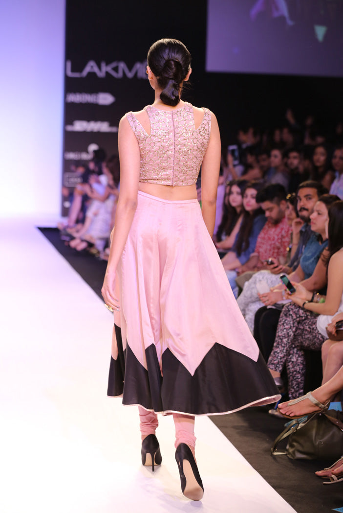 Afsar Dusky Rose Silkmul Choli with Churidar Skirt