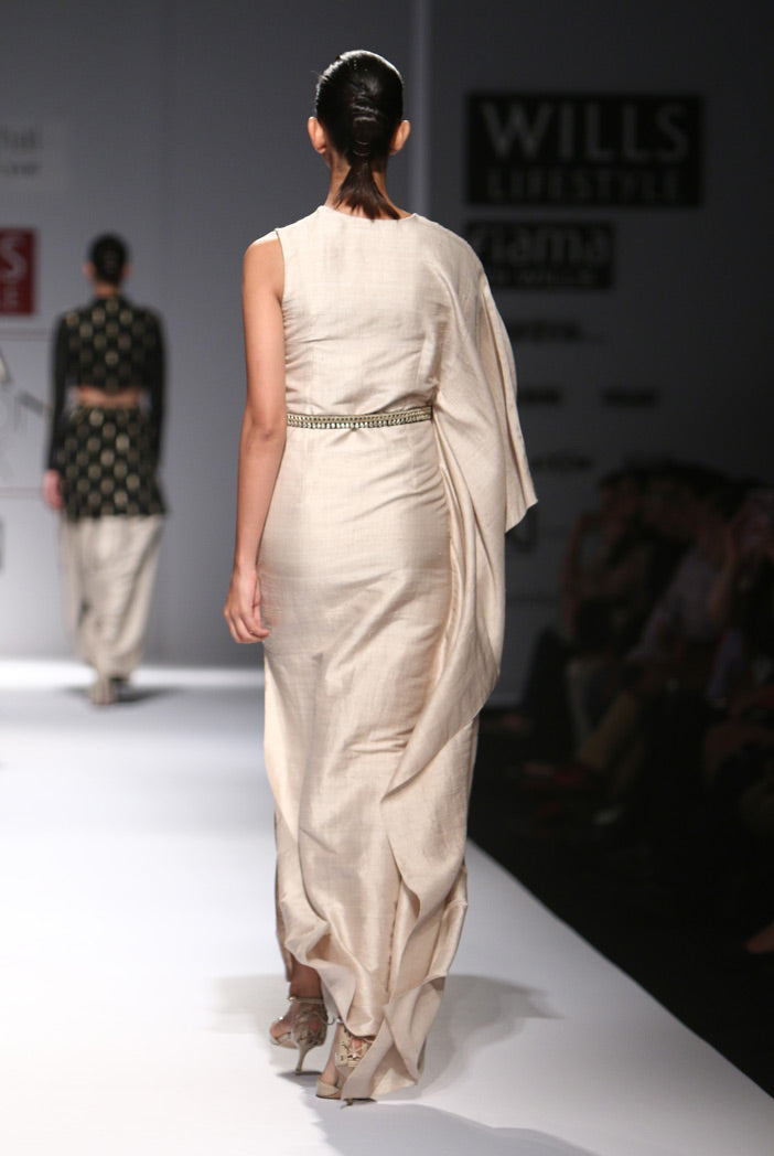 Firoza Stone Dupion Silk Kaftan