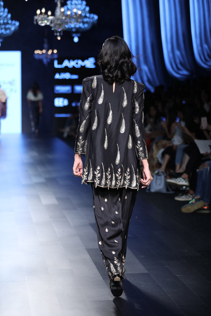 Dina Black Silk Kurta with Salwar
