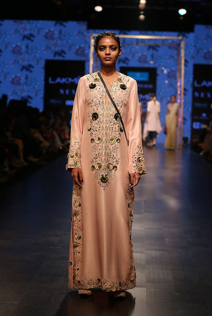 Roxana Dusky Rose Silk Kaftan