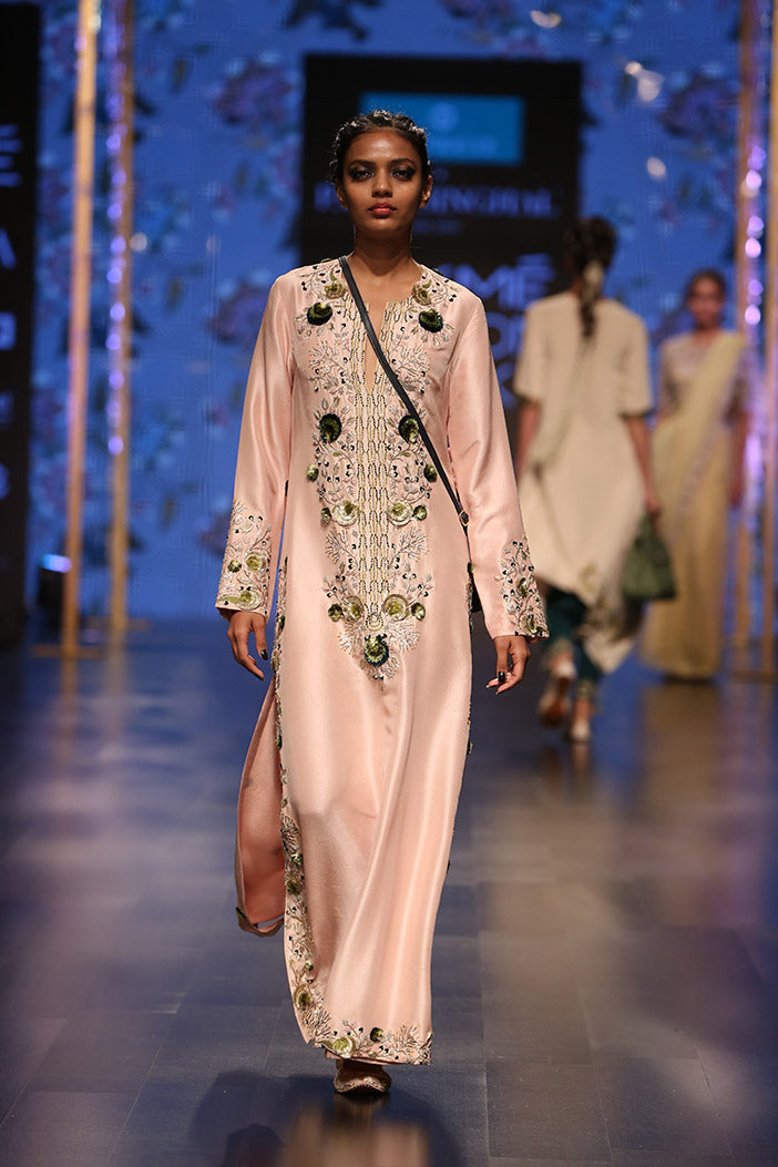 Roxana Dusky Rose Silk Kaftan