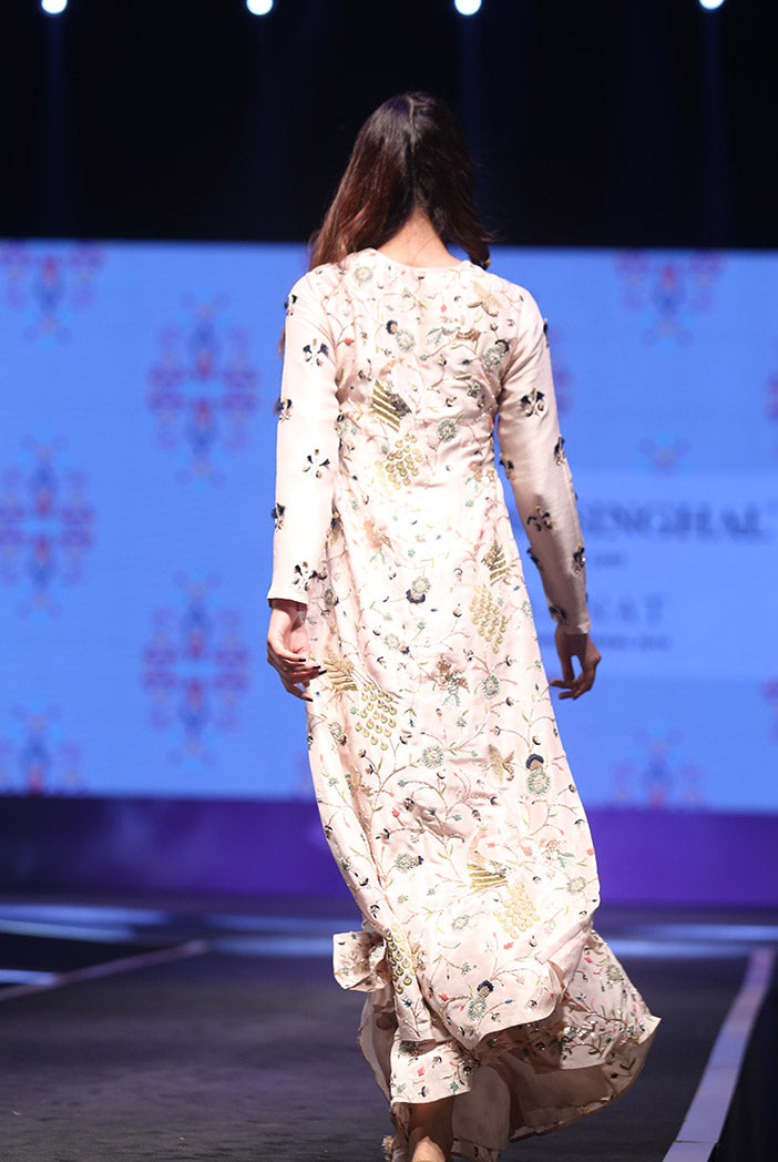 Izel Stone Silk High-Low Kurta with Sharara