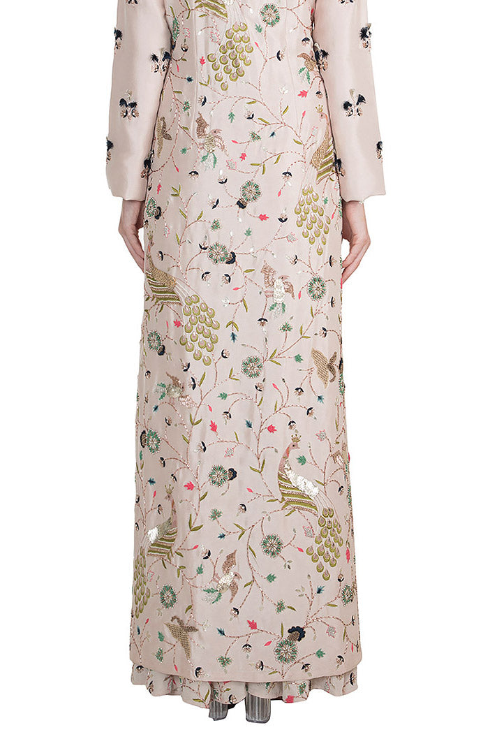 Izel Stone Silk High-Low Kurta with Sharara