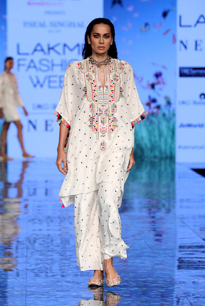 Adena Off White Kaftan with Palazzo