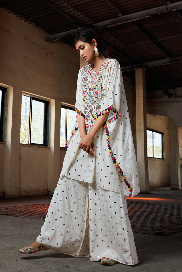 Adena Off White Kaftan with Palazzo