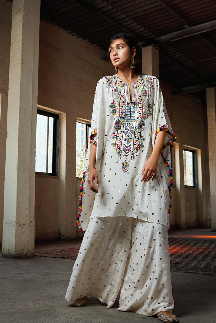 Adena Off White Kaftan with Palazzo