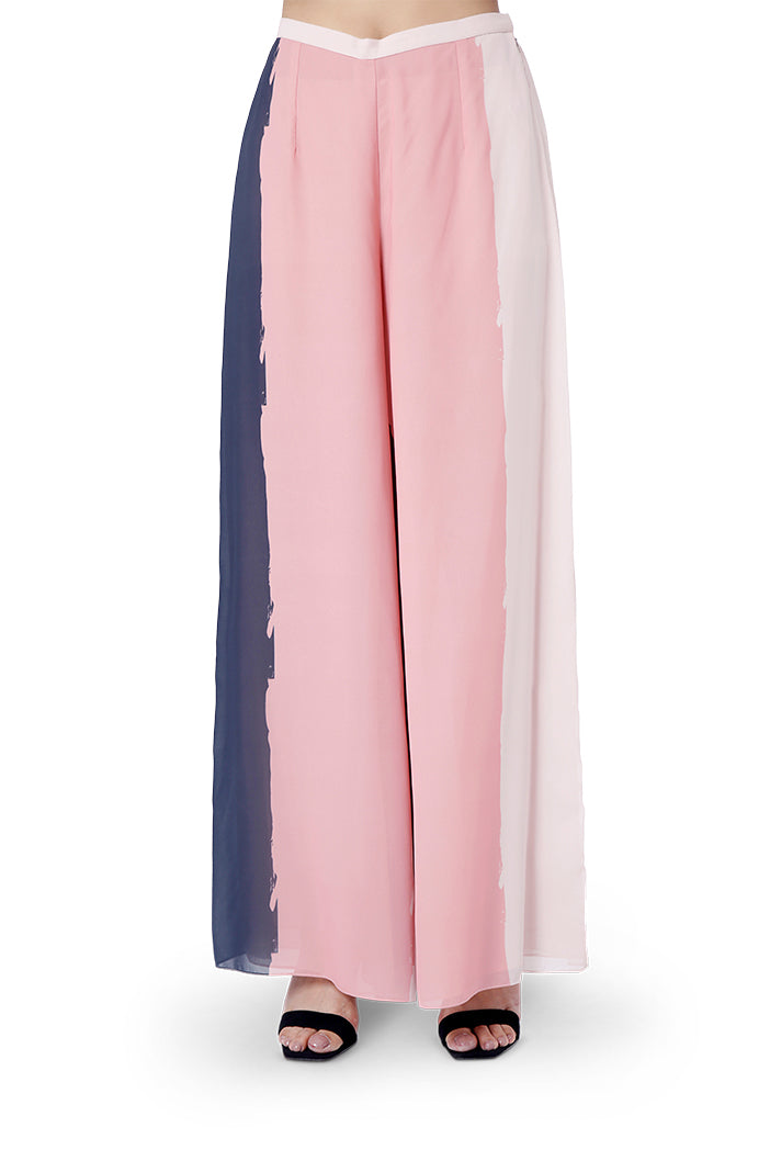 Sadaf Coral Colour Printed Art Georgette Short Kaftan with Palazzo