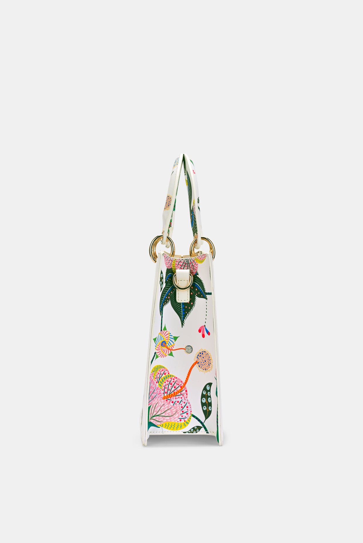 Lavie X Payal Singhal Limited Edition White Abutilon Print Women's Box Satchel Handbag