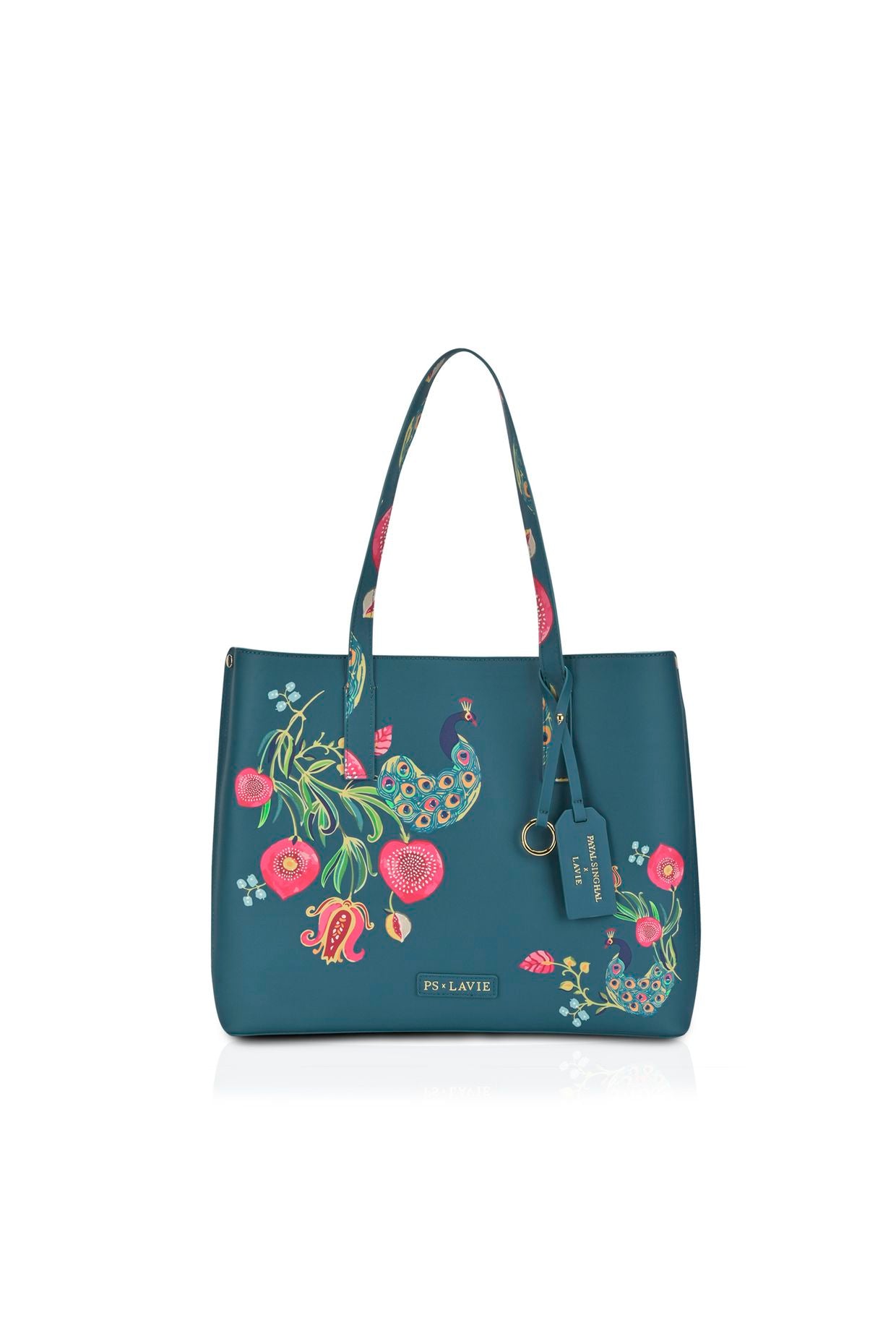Lavie X Payal Singhal Limited Edition Teal Anar Mor 3C Women's Tote Bag