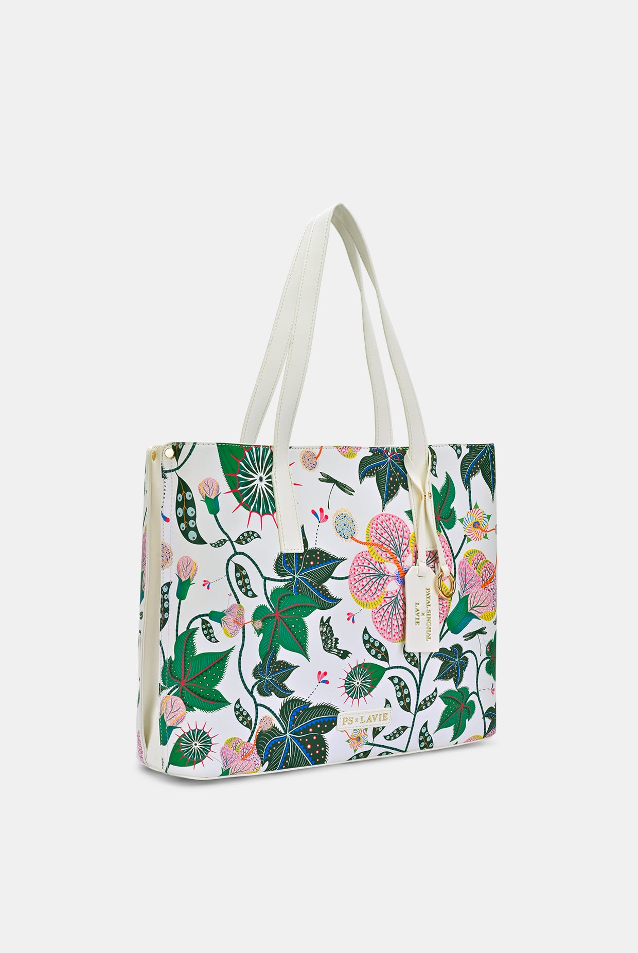 Lavie X Payal Singhal Limited Edition White Abutilon 3C Women's Tote Bag