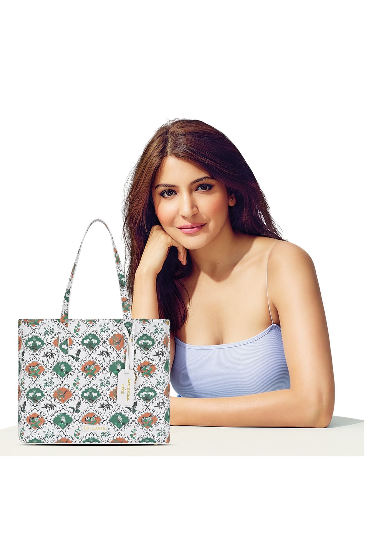 Lavie X Payal Singhal Limited Edition White Safari Print 3C Women's Tote Bag