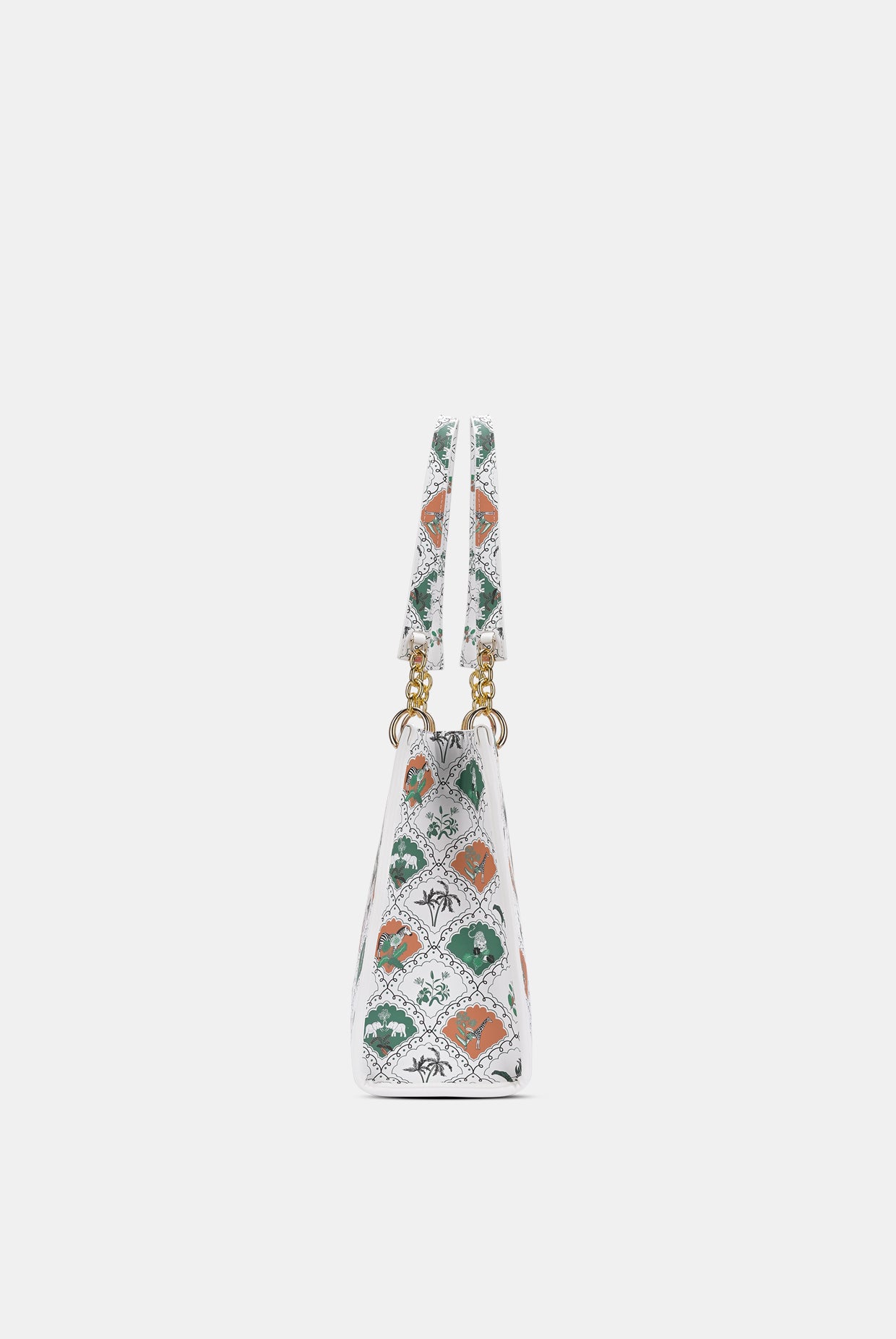 Lavie X Payal Singhal Limited Edition White Safari Print Women's Box Tote Bag