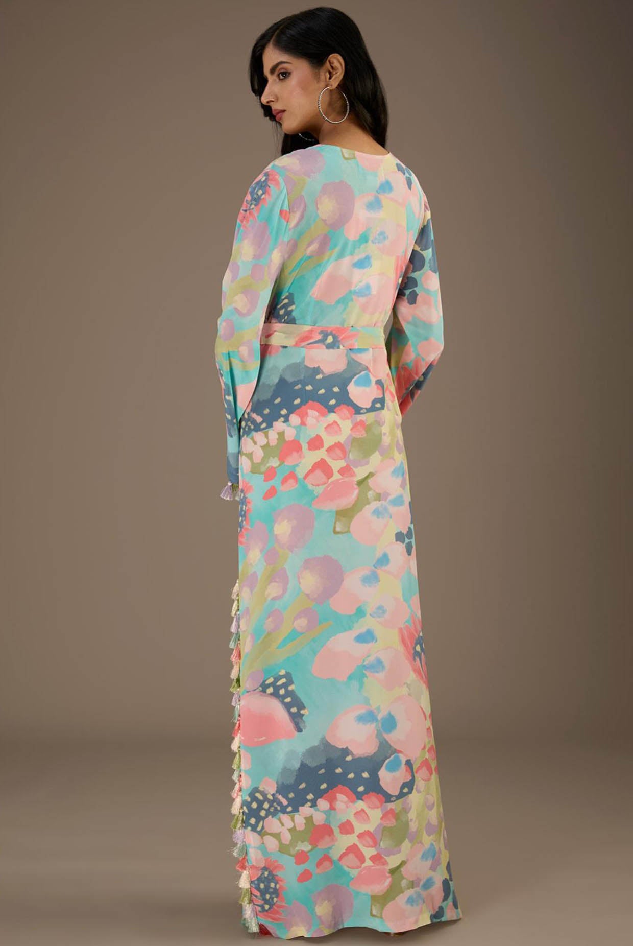 Euphoria Printed Long Beyza Kaftan