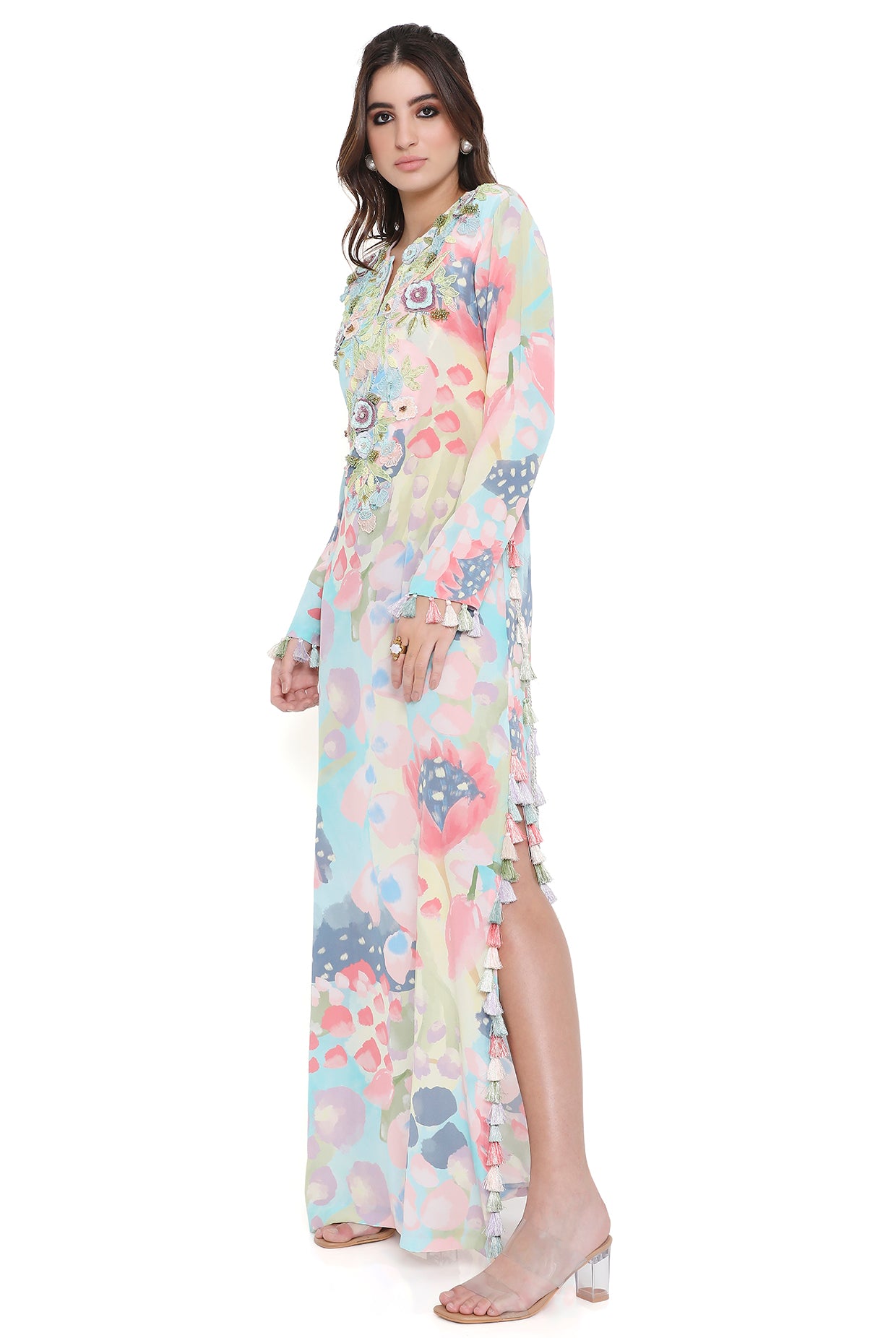 Luisa Euphoria Print Embroidered Beyza Kaftan
