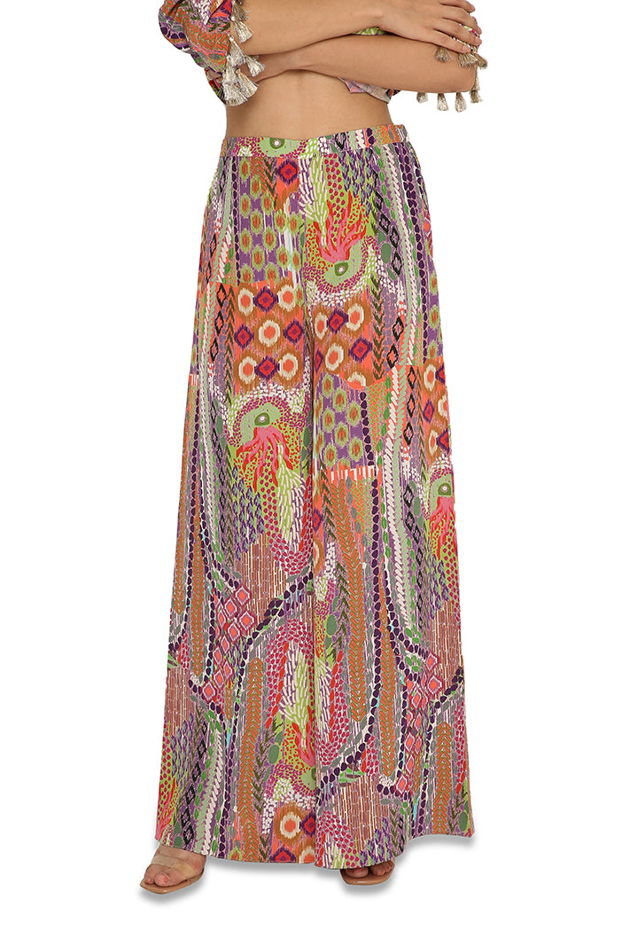 Minal African Print Crepe Overlap Top With Palazzo