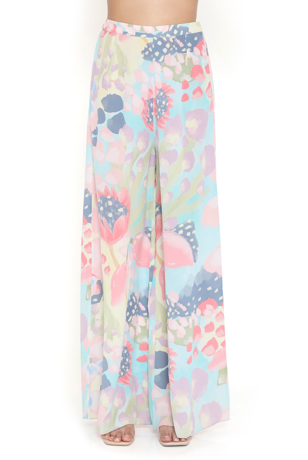 Francesca Euphoria Print Embroidered Tube Kurta And Pallazo With Leather Embroidered Belt