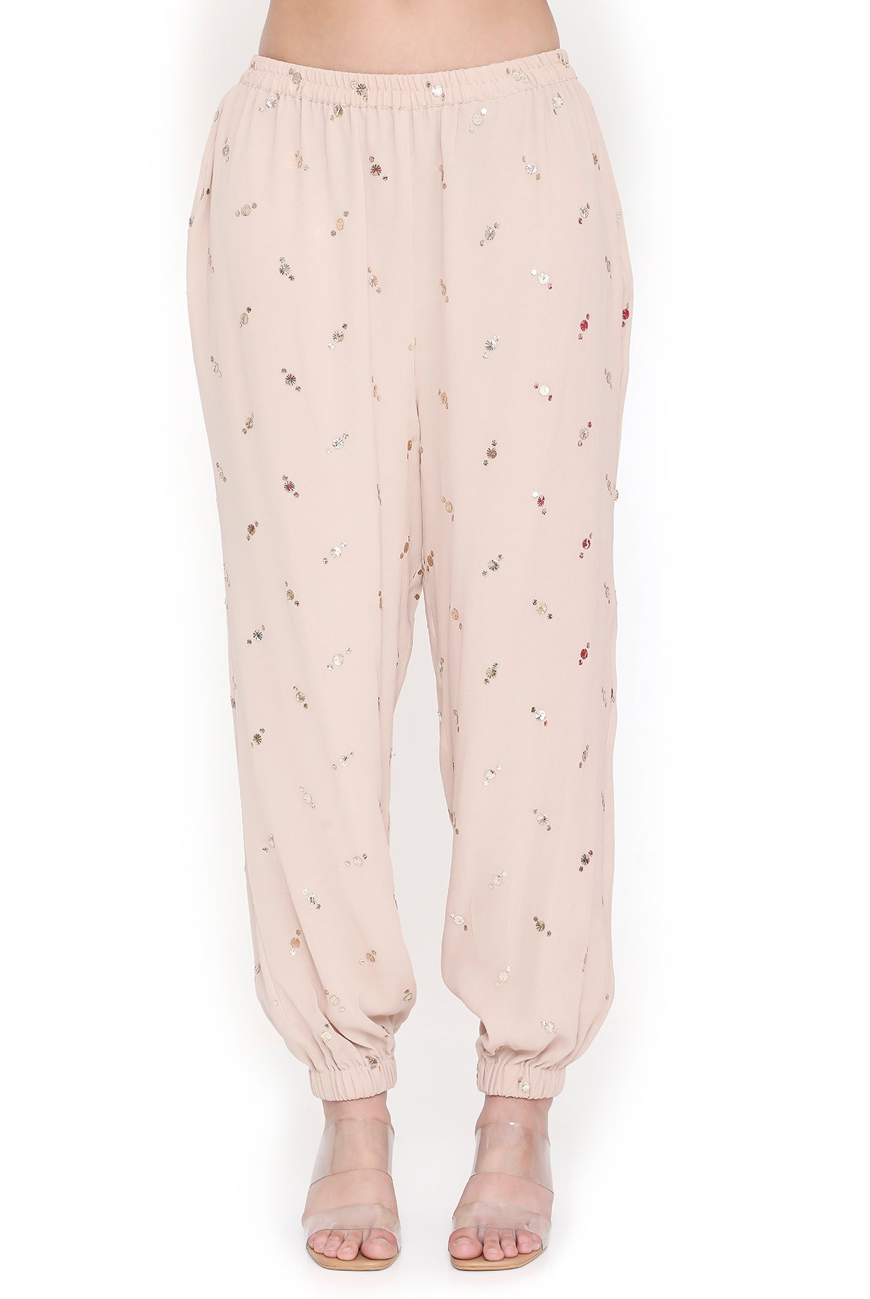 Sicily Stone Embroidered High Low Kaftan With Jogger Pant