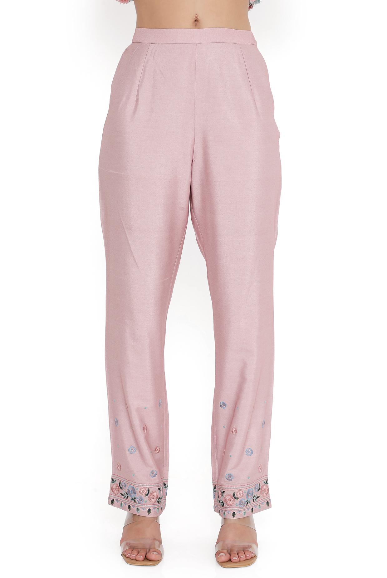 Blush Pink Embroidered Kurta With Pant And Embroidered Dupatta