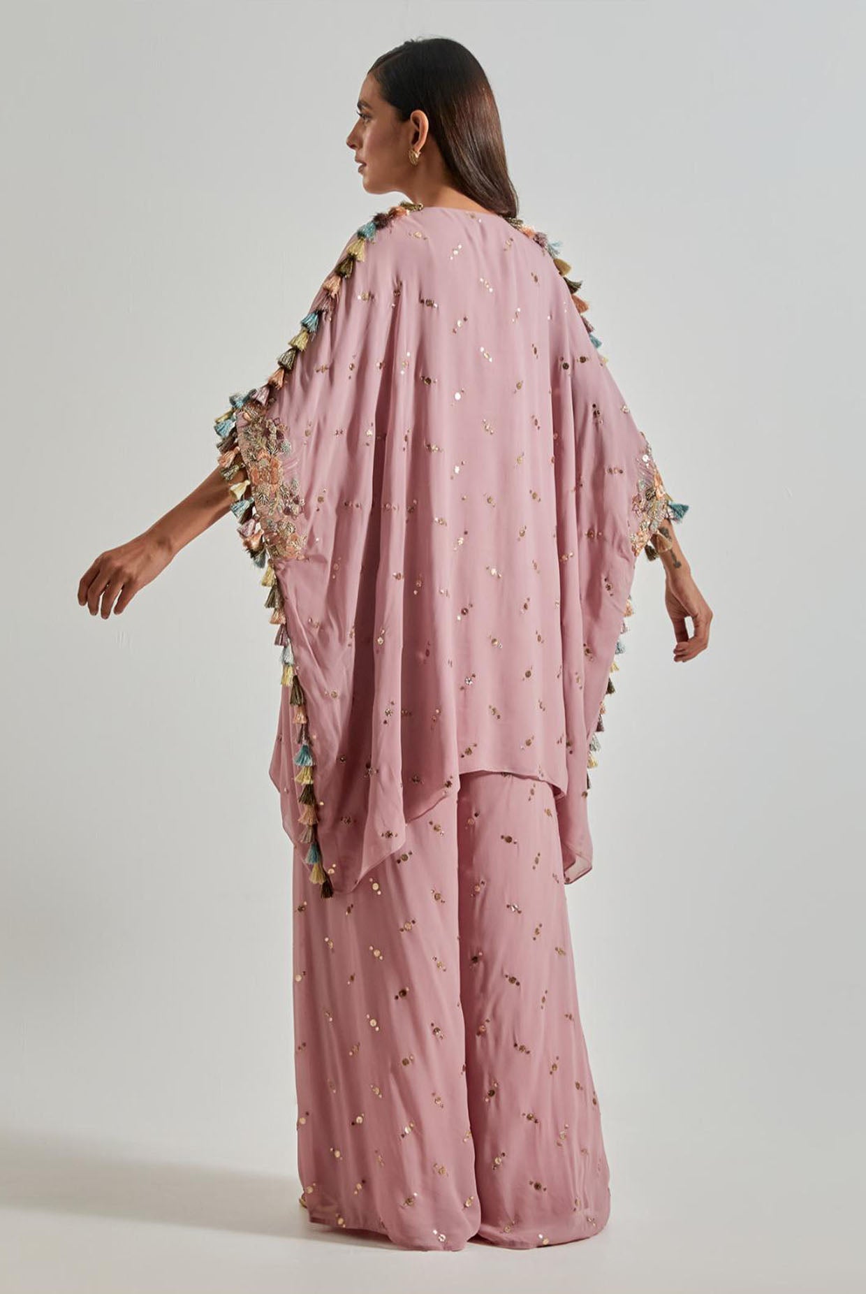 Lilac Kaftan with Mukaish Palazzo
