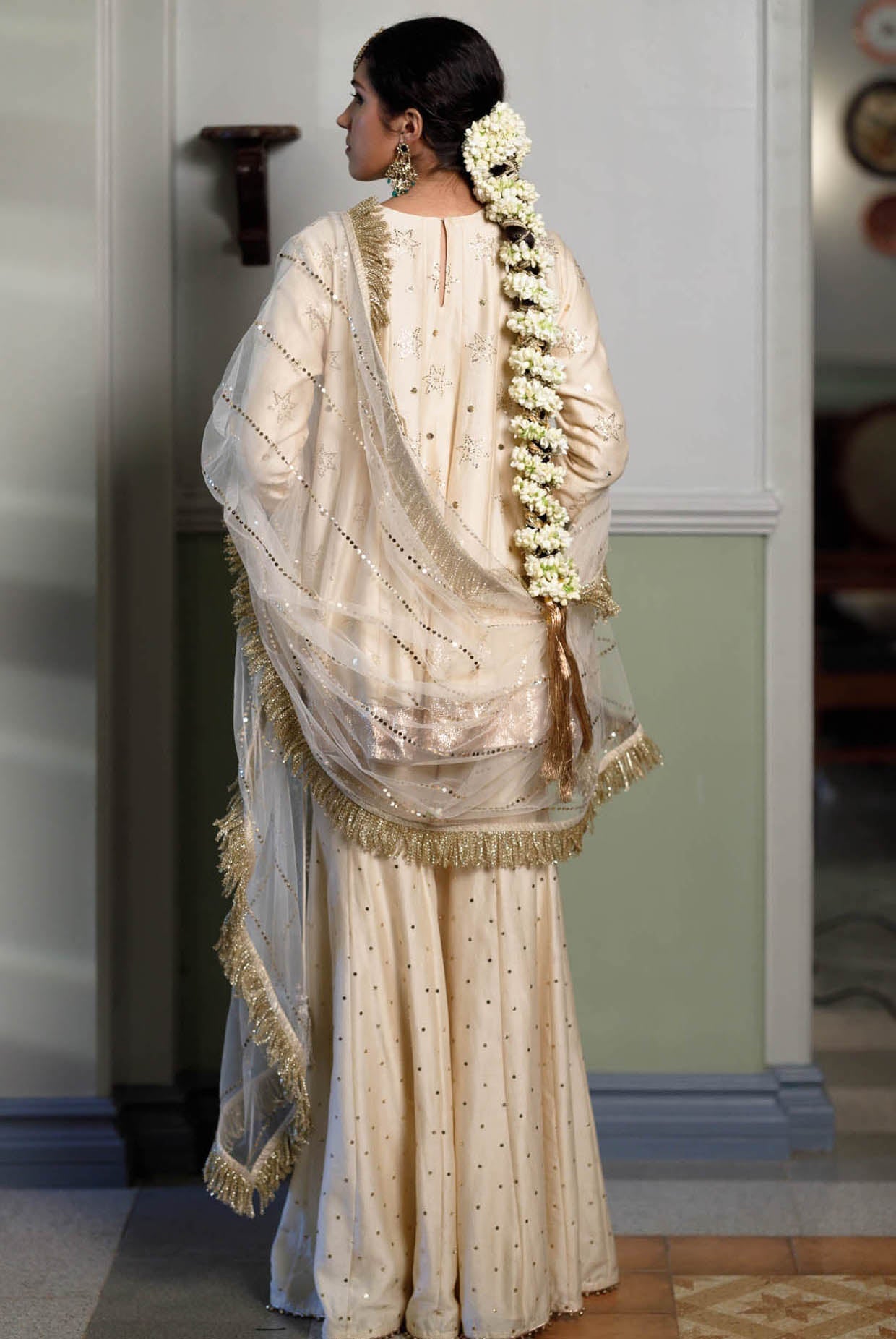 Afreen Stone Embroidered And Sharara With Dupatta