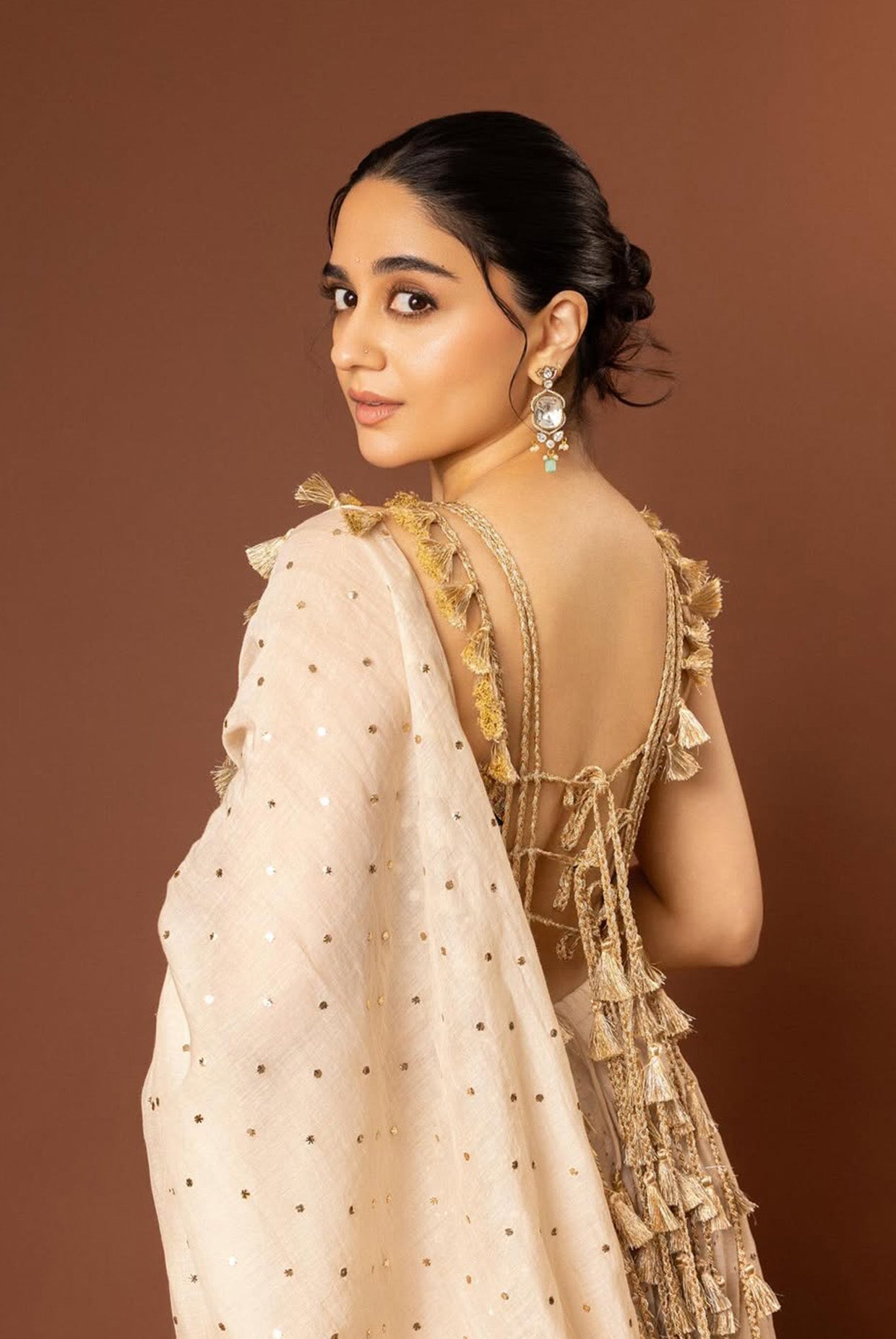 Yasna Stone Georgette Embroidered Choli With Lehenga And Dupatta