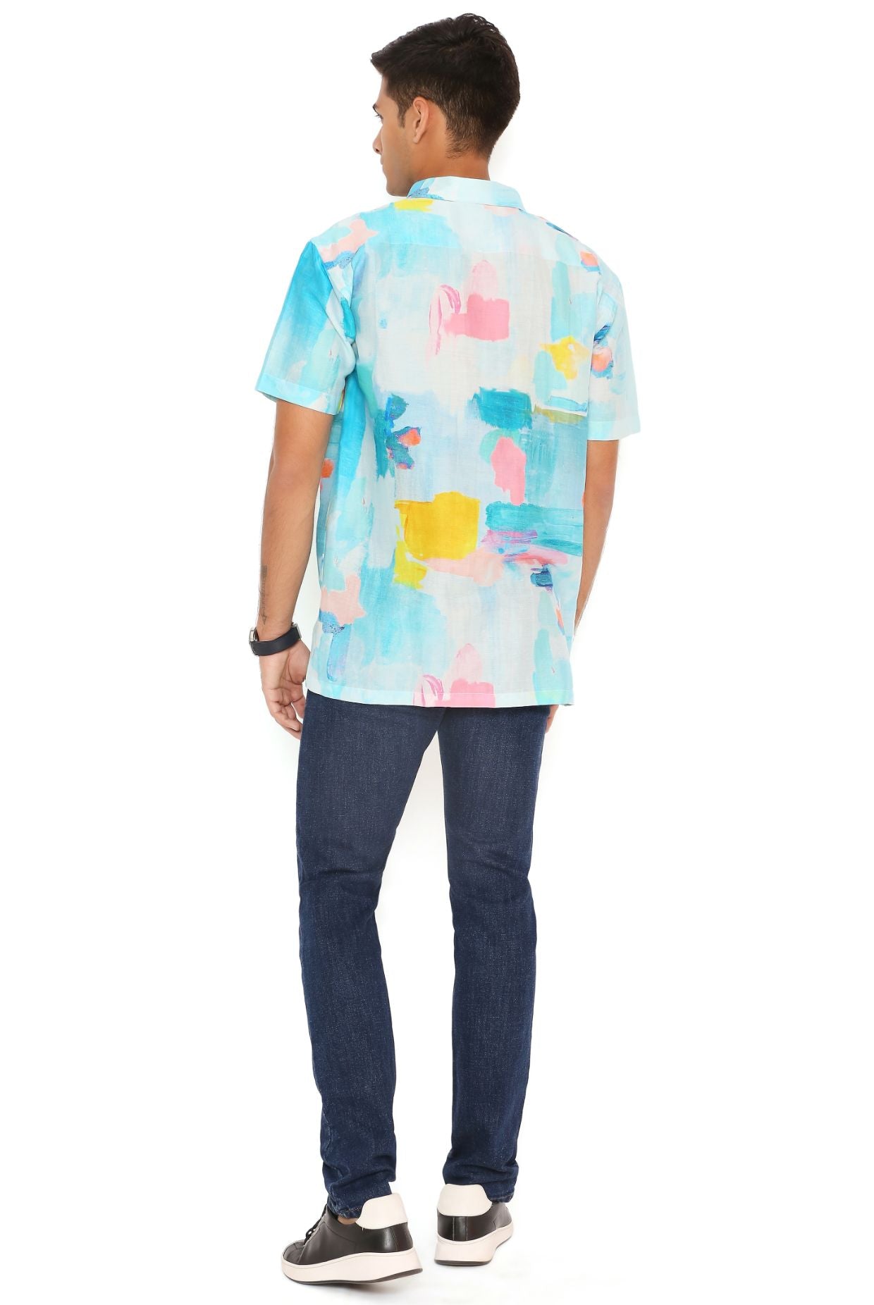 Painterly Print Silkmul Shirt