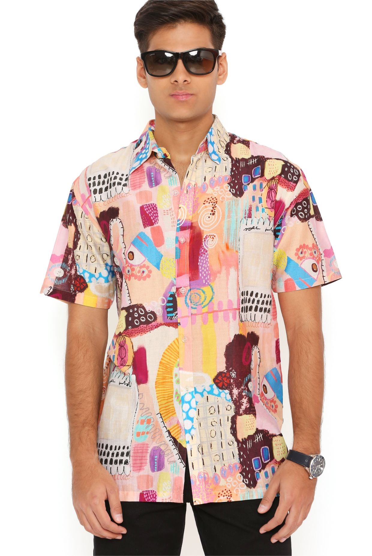 Trance Print Silkmul Shirt