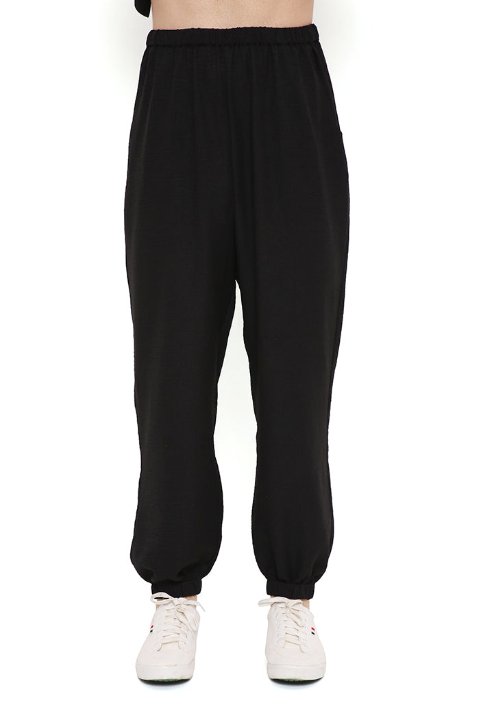 Black Soft Linen Bomber Kurta With Jogger Pant