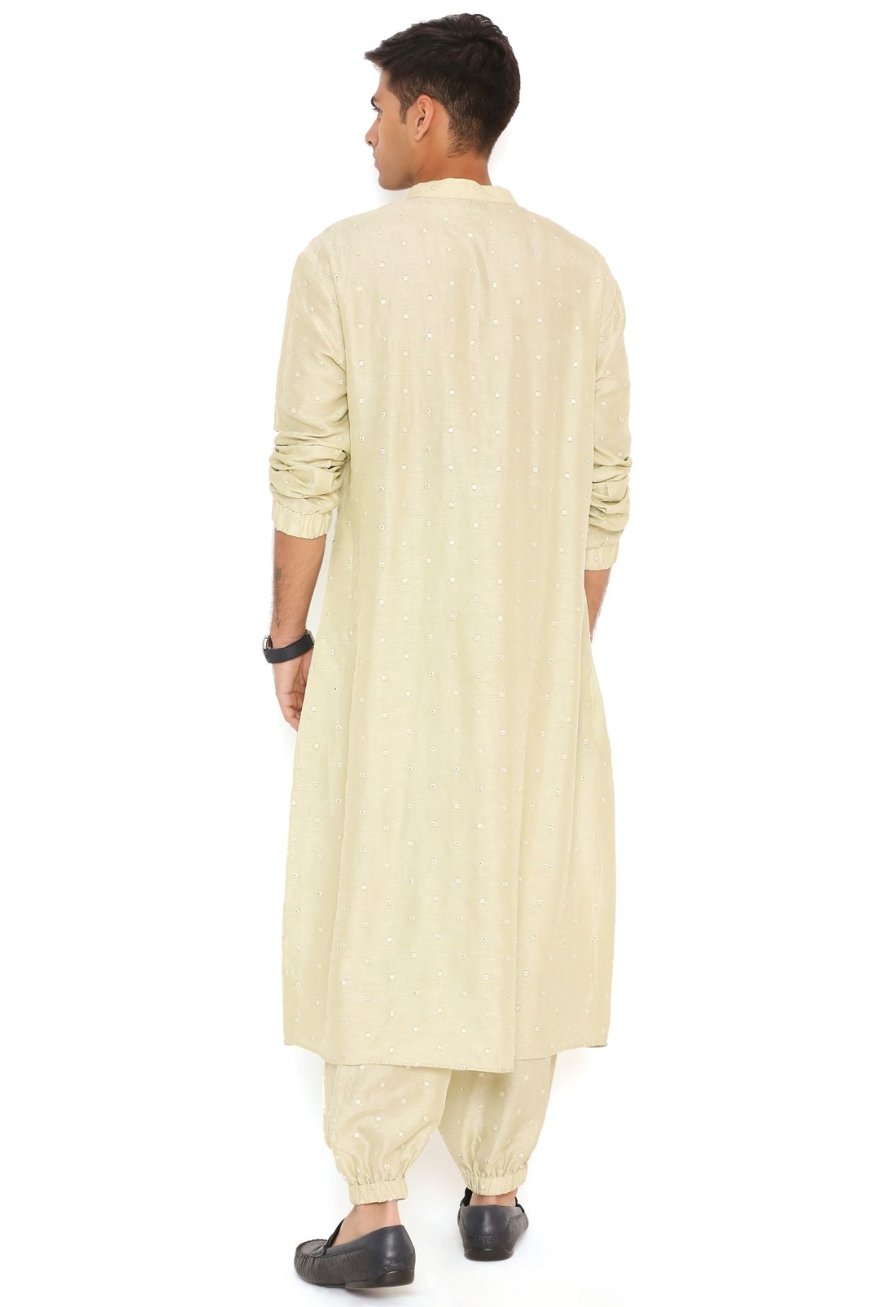 Mint Abla Silk Bomber Kurta With Jogger Pant