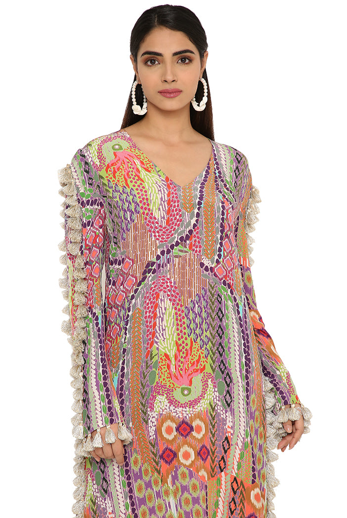 Zunaira African Print Crepe Top With Cigarette Pants