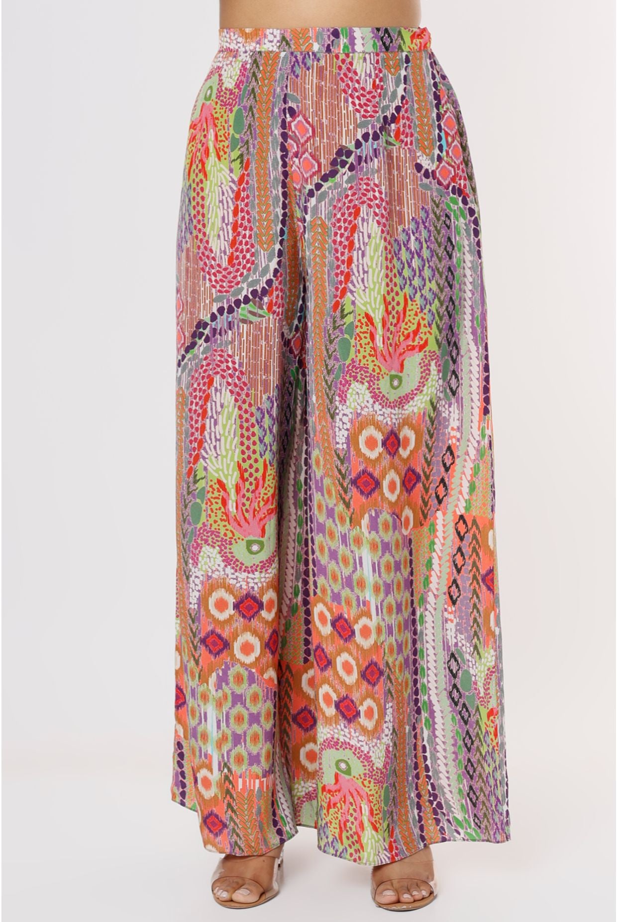 Multi Colour African Print Crepe Tube Kalidar Kurta With Palazzo