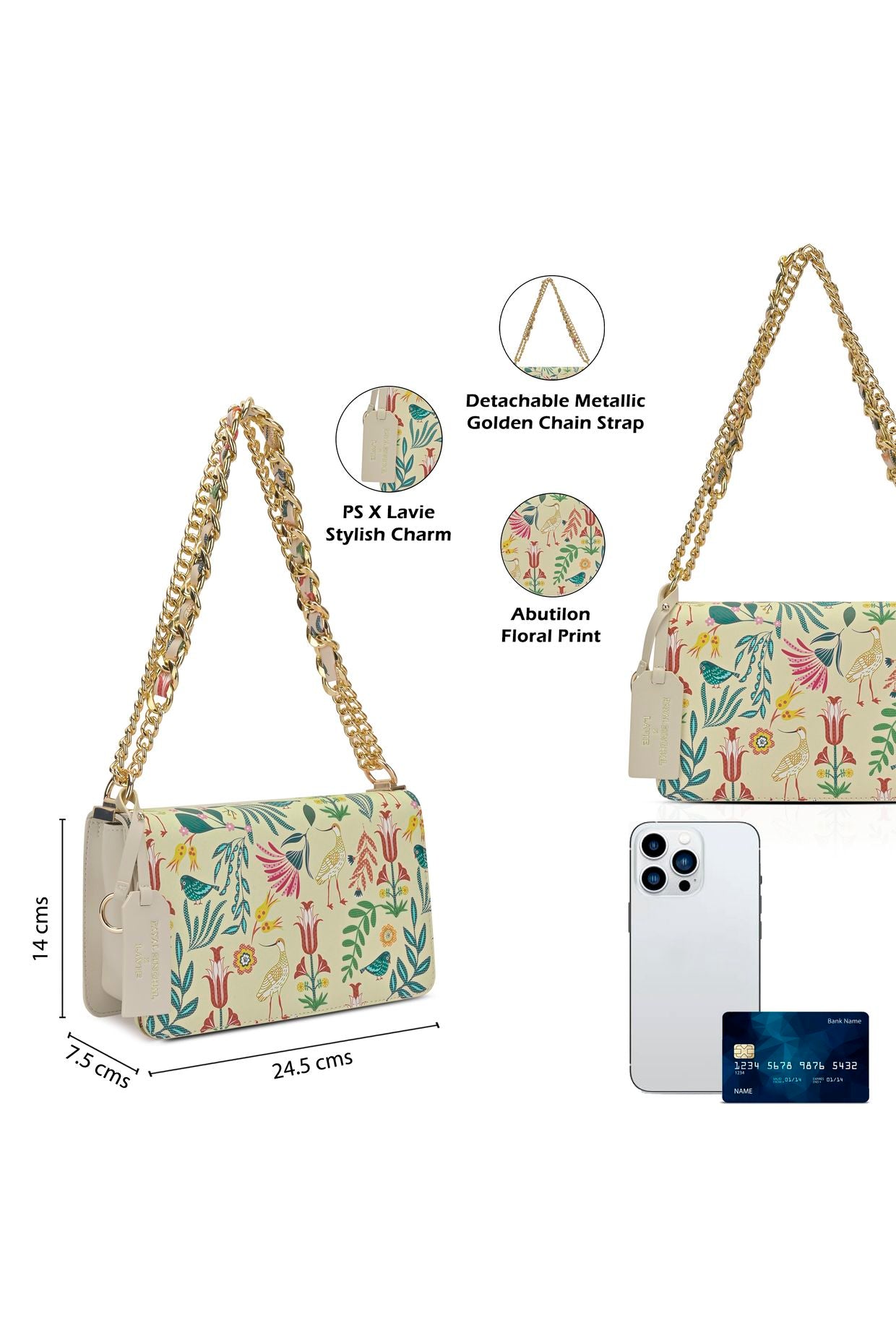 Lavie X Payal Singhal Limited Edition Off White Saras Print Women's Flap Sling bag
