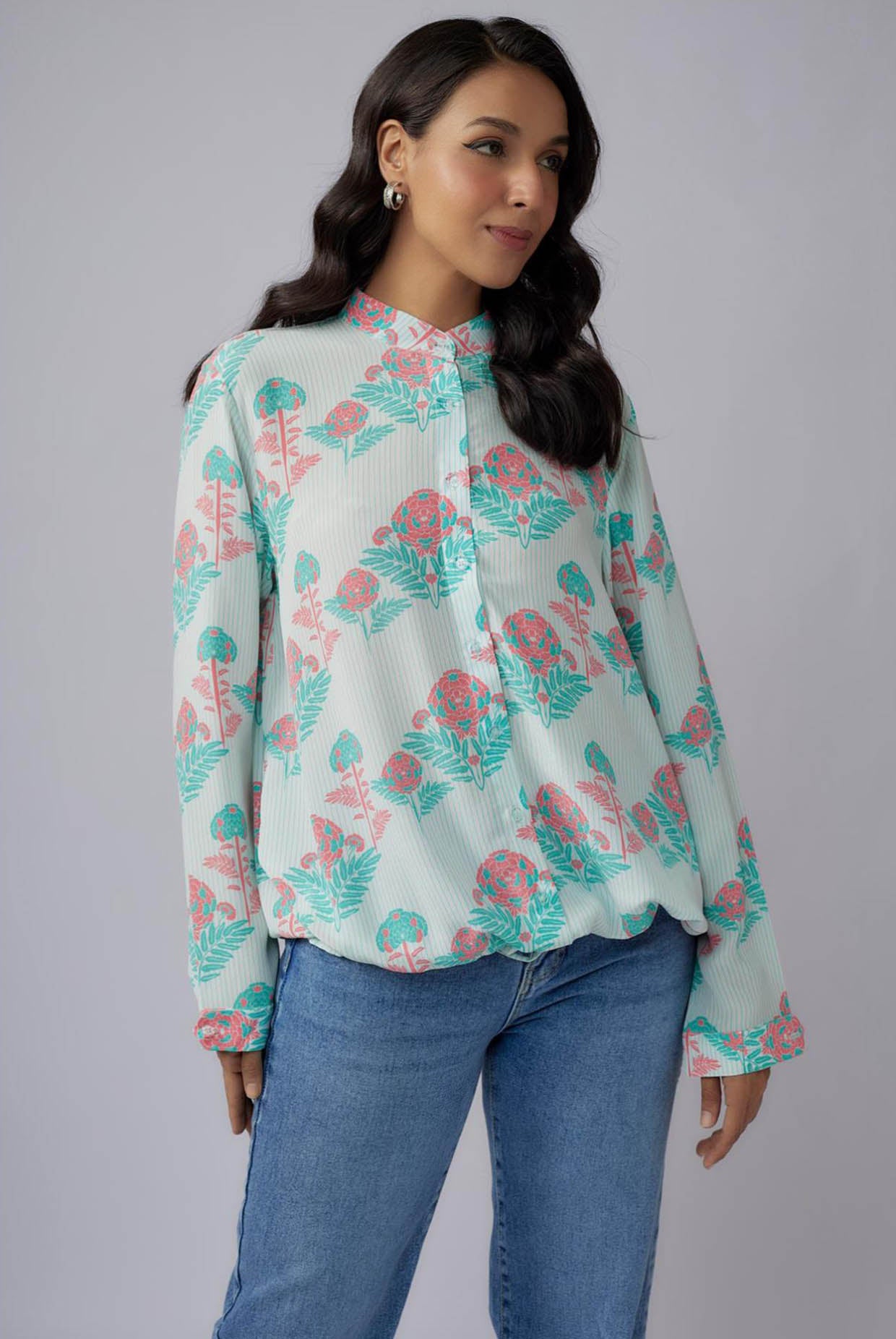 Pink Printed Crepe Top