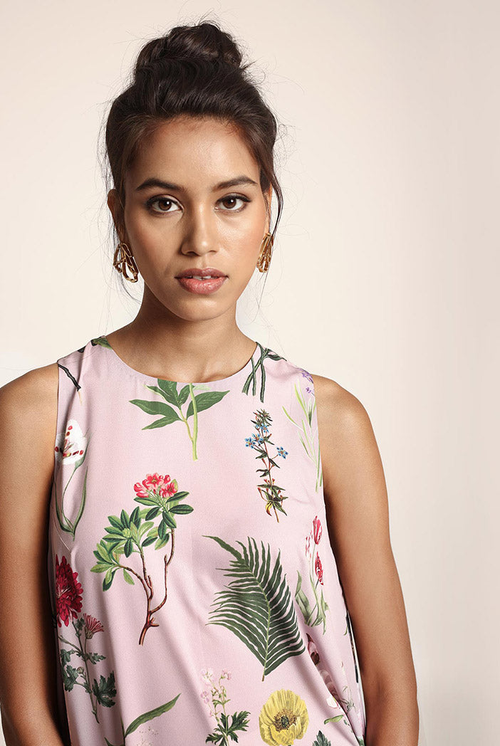 Lilac Printed Art Crepe Tunic
