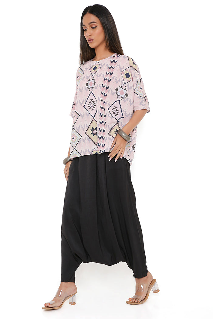 Blush Mosaic Diamond Print Art Crepe Short Maya Tunic