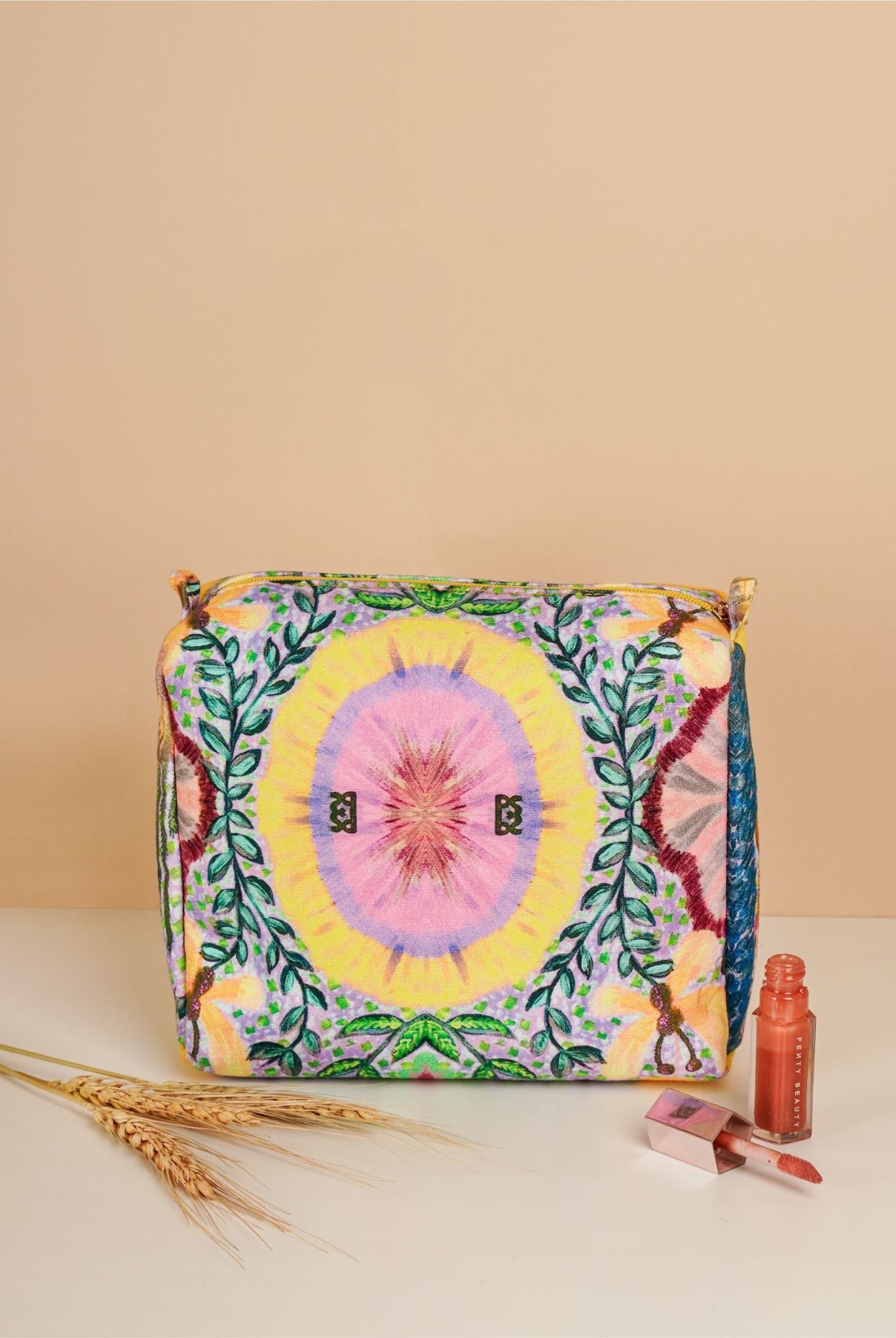 Yellow Enchanted Print Canvas Small, Medium And Large Vanity Kit Set