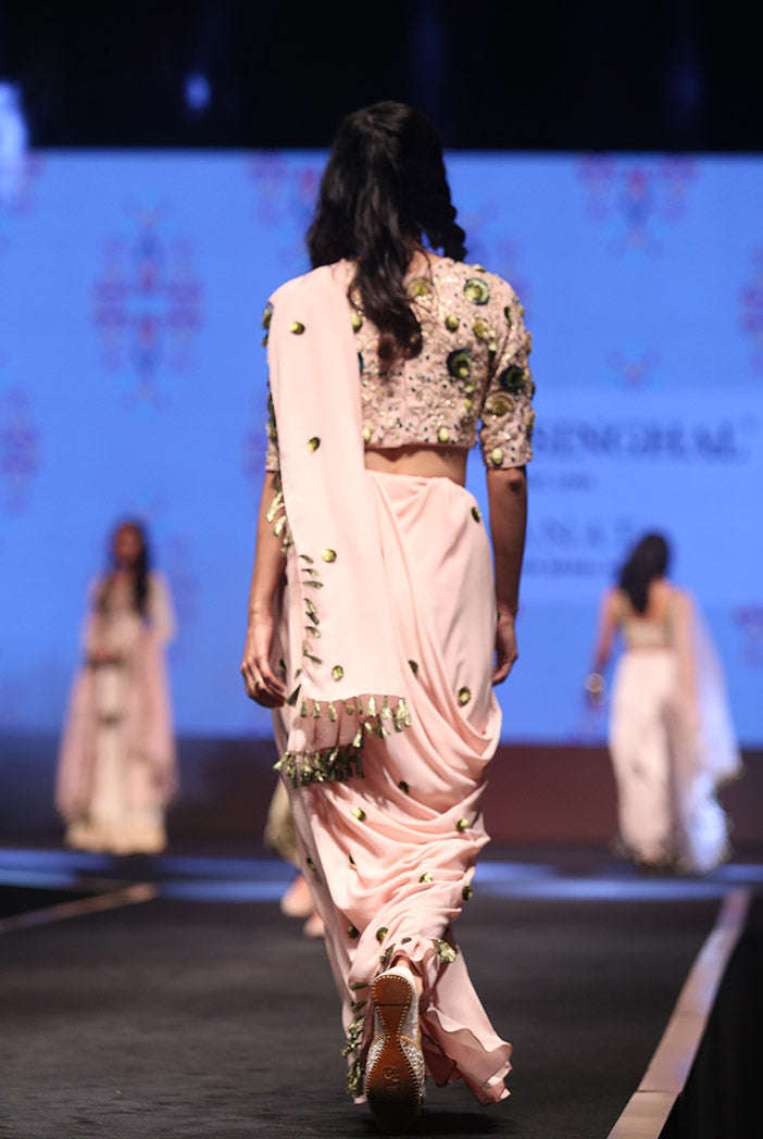Aleyna Rose Pink Georgette Choli and Saree