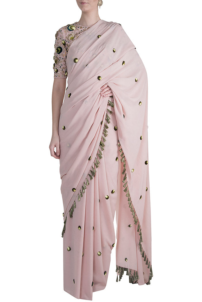 Aleyna Rose Pink Georgette Choli and Saree
