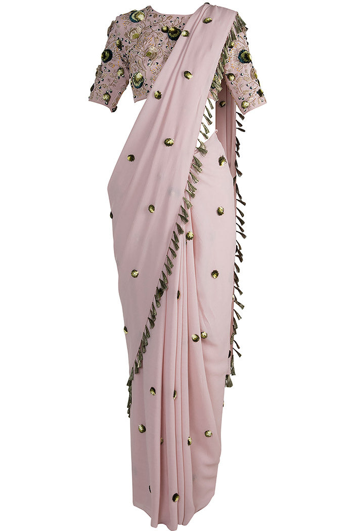 Aleyna Rose Pink Georgette Choli and Saree