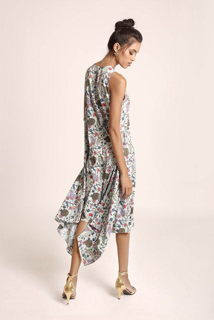 Blue Printed Art Crepe Tunic