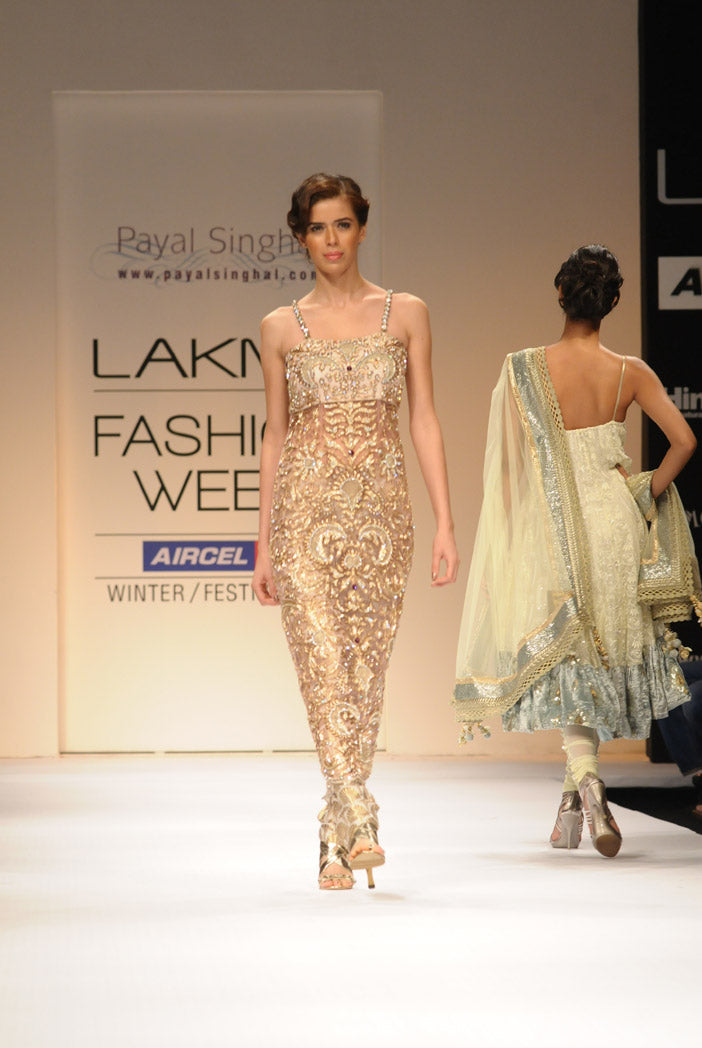 Blush Zardosi Kurta with Brocade Pants